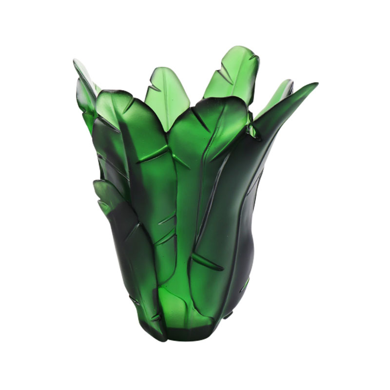 ホームデコレーショングリーンバナナリーフガラス花瓶