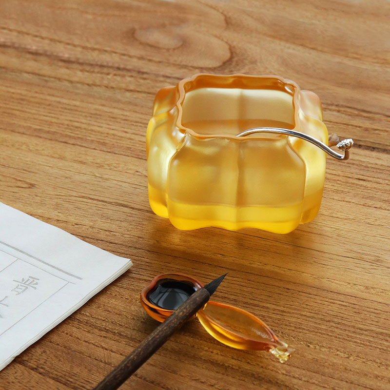 パープルクリスタルガラスのカボチャ型ウォーターポット