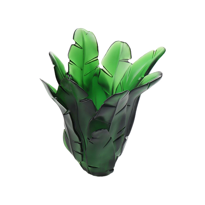 ホームデコレーショングリーンバナナリーフガラス花瓶