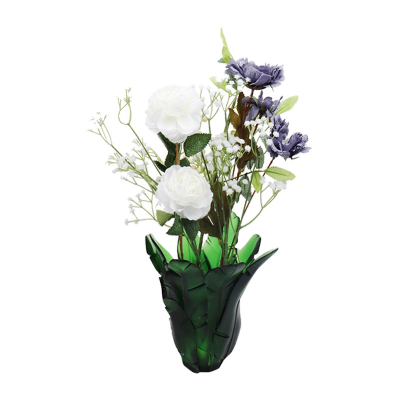 ホームデコレーショングリーンバナナリーフガラス花瓶