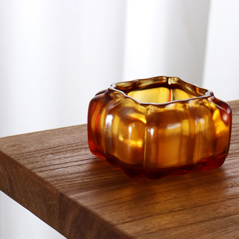 パープルクリスタルガラスのカボチャ型ウォーターポット