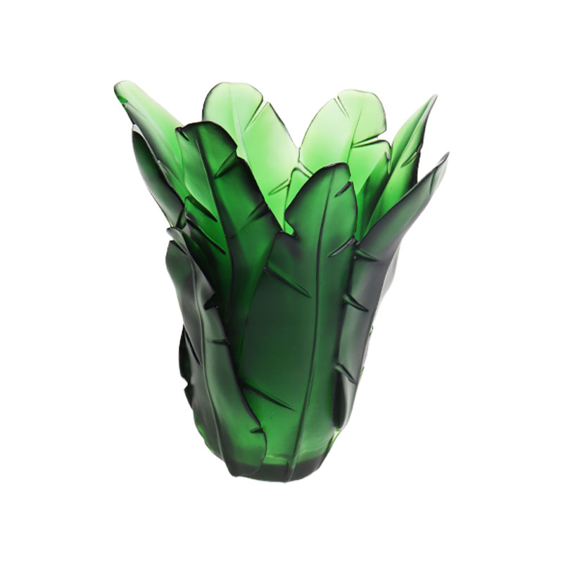 ホームデコレーショングリーンバナナリーフガラス花瓶