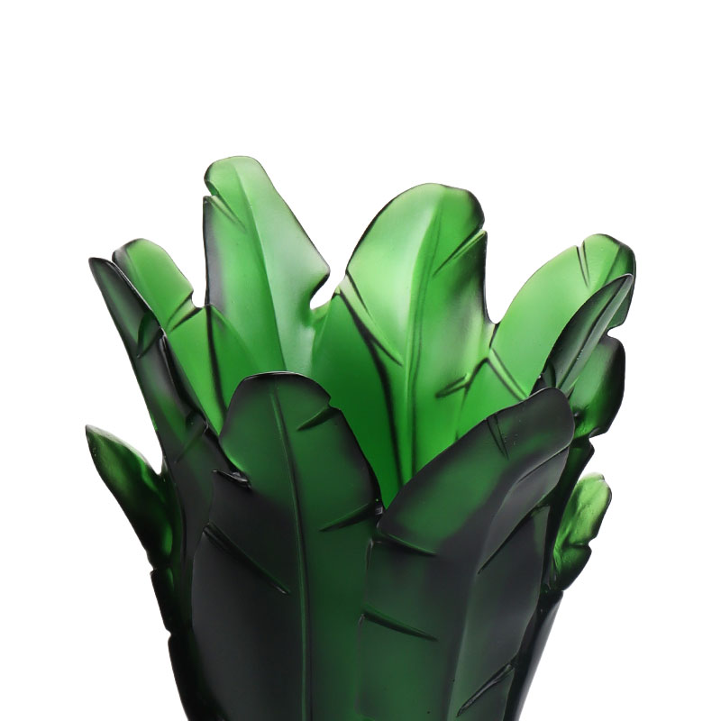 ホームデコレーショングリーンバナナリーフガラス花瓶