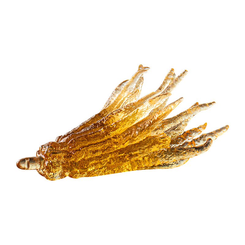 手形の金色ガラスのお香立て