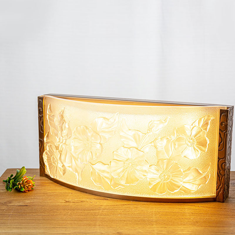 ハイビスカスの花模様のガラス装飾ランプ装飾品