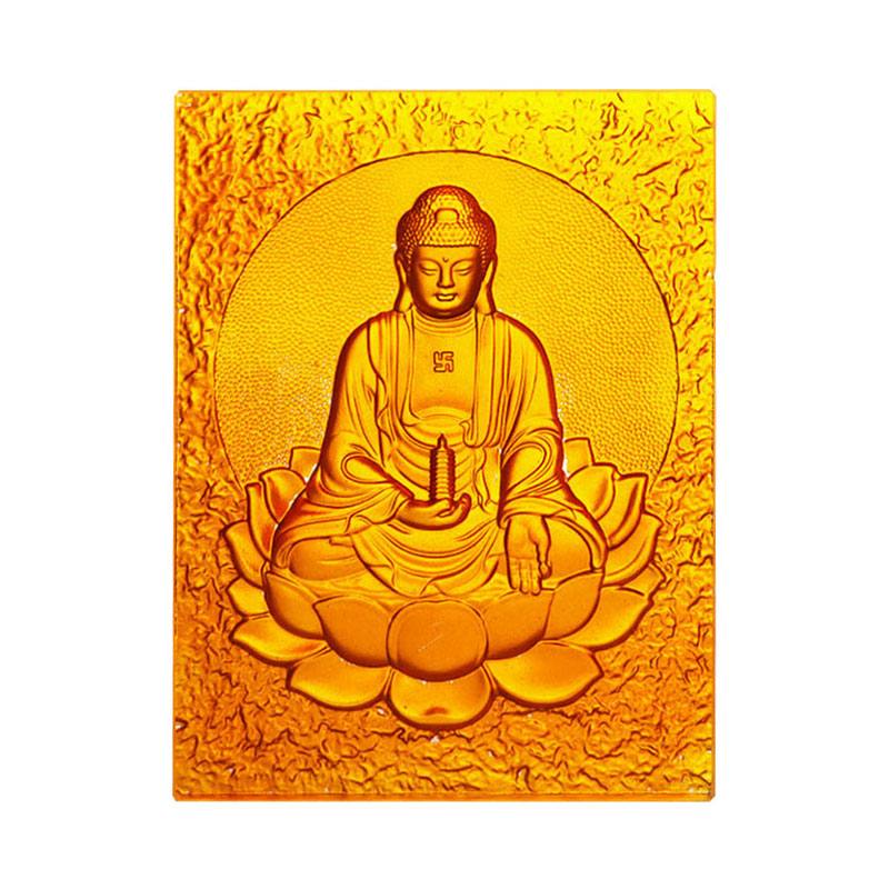 東洋医学仏ゴールデンクリスタルガラスレンガ