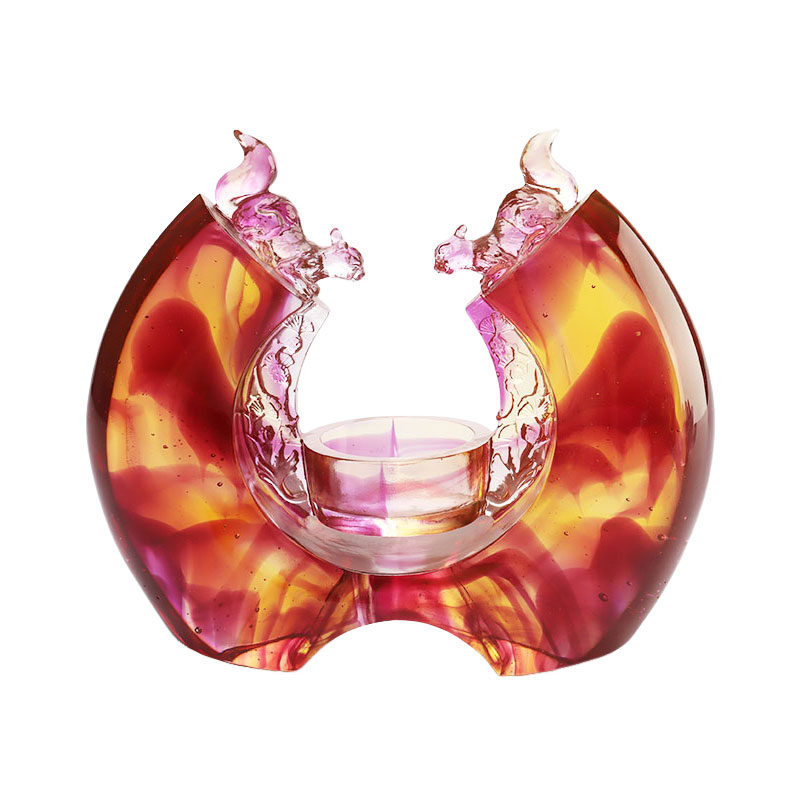 紫色の釉薬の燭台