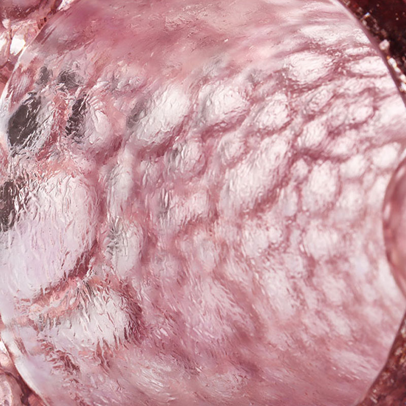 小石のテクスチャーの紫ピンクのガラス花瓶