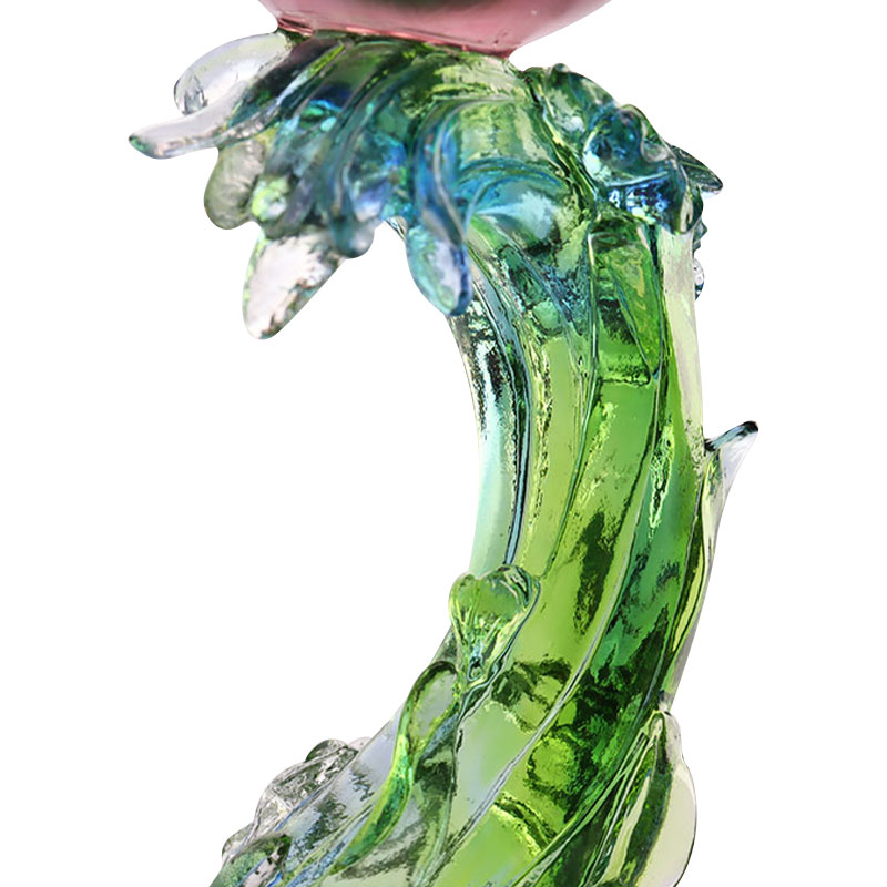 クリスタルガラスの蓮型燭台