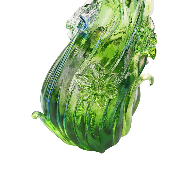 クリスタルガラスの蓮型燭台