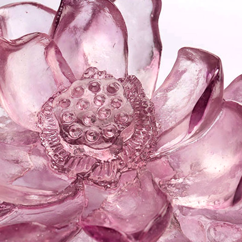 小石のテクスチャーの紫ピンクのガラス花瓶