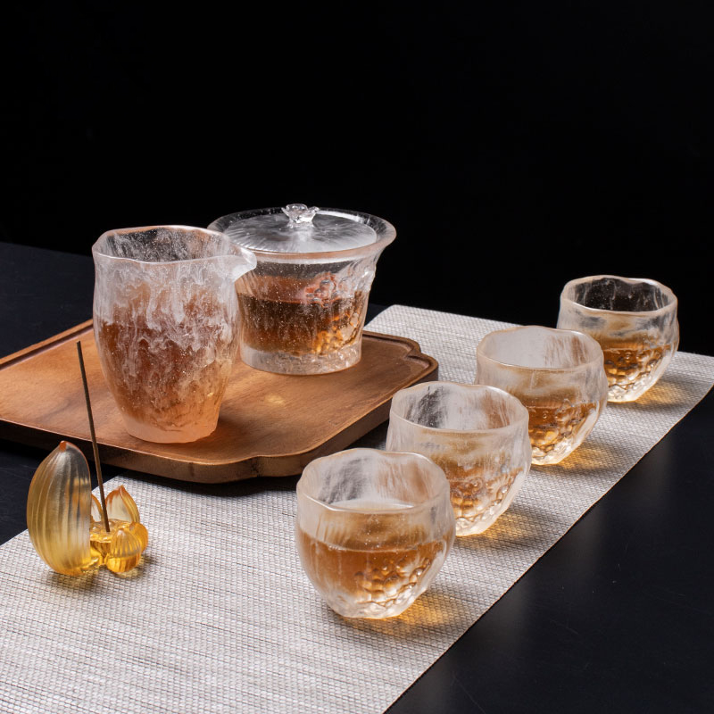 蓋付きクリアティーカップセット