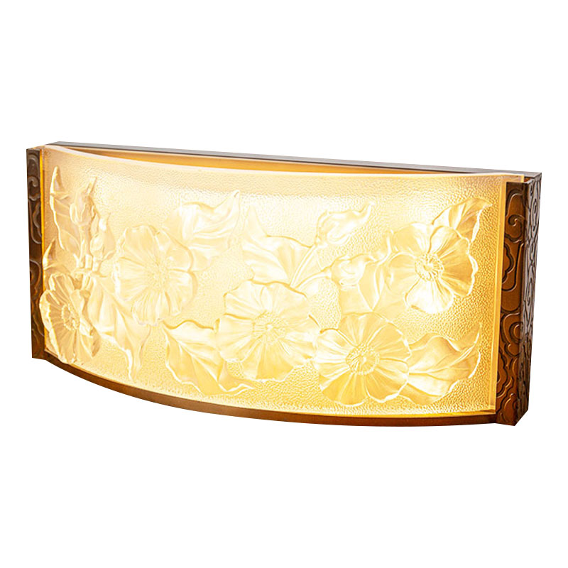 ハイビスカスの花模様のガラス装飾ランプ装飾品