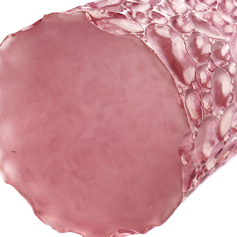 小石のテクスチャーの紫ピンクのガラス花瓶