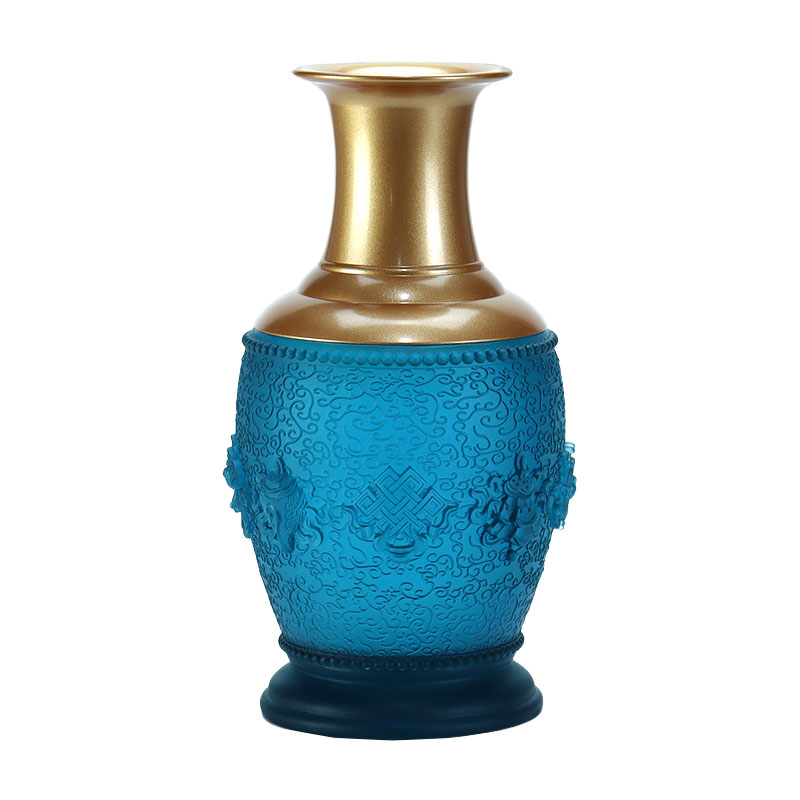 ロイヤルブルー 八吉祥仏具 クリスタルガラス製お供え物