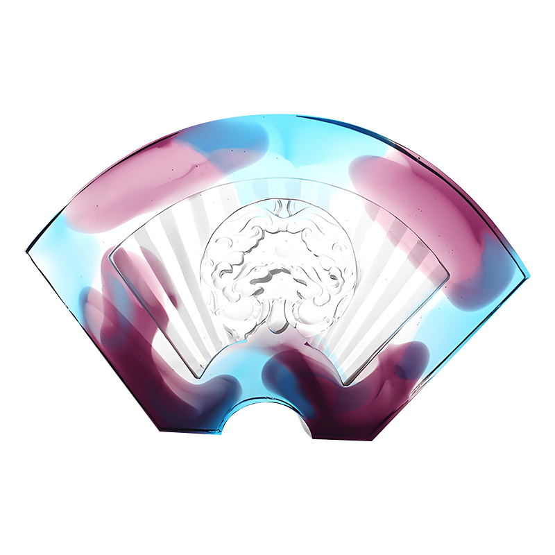 中国の扇形の釉薬ガラスの装飾品