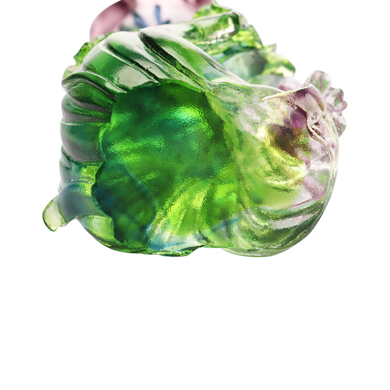 クリスタルガラスの蓮型燭台