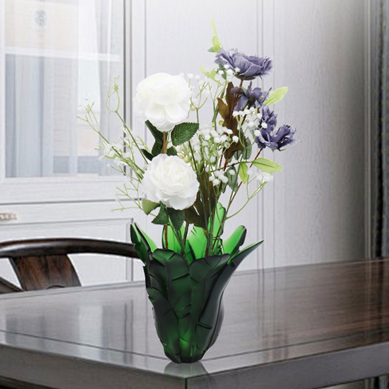 ホームデコレーショングリーンバナナリーフガラス花瓶