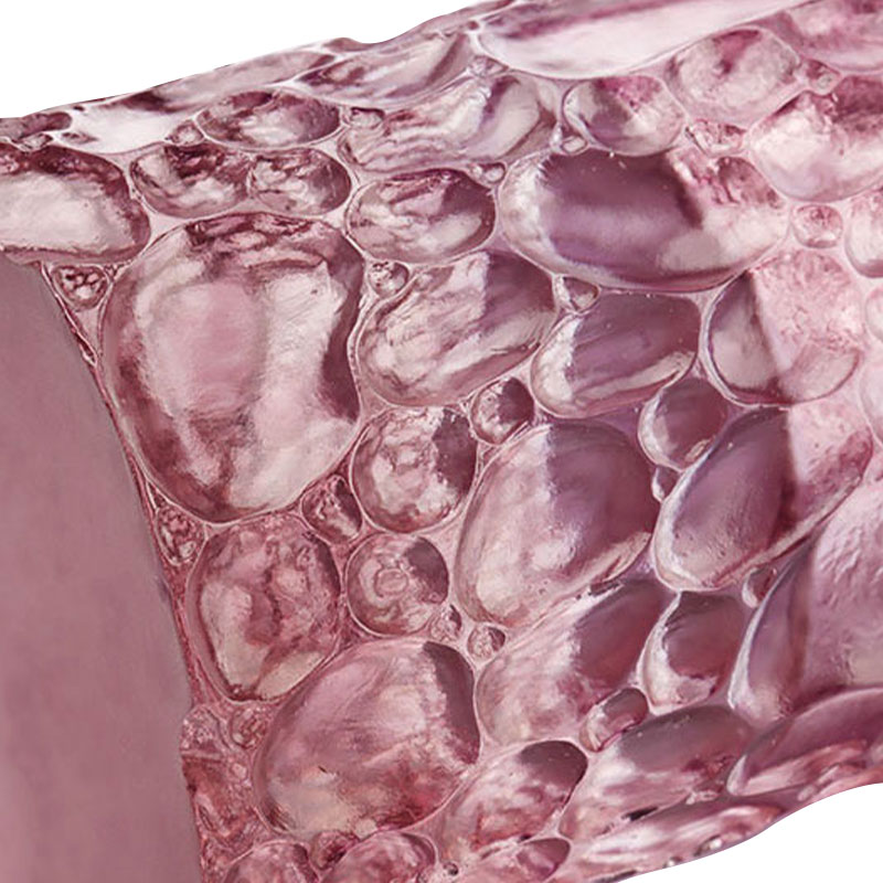 小石のテクスチャーの紫ピンクのガラス花瓶