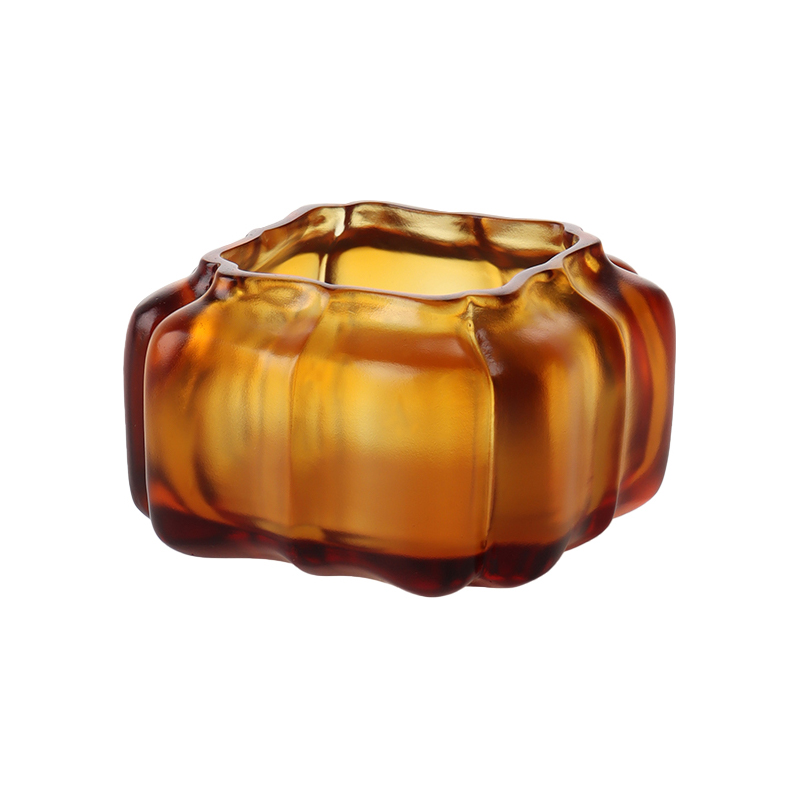 パープルクリスタルガラスのカボチャ型ウォーターポット