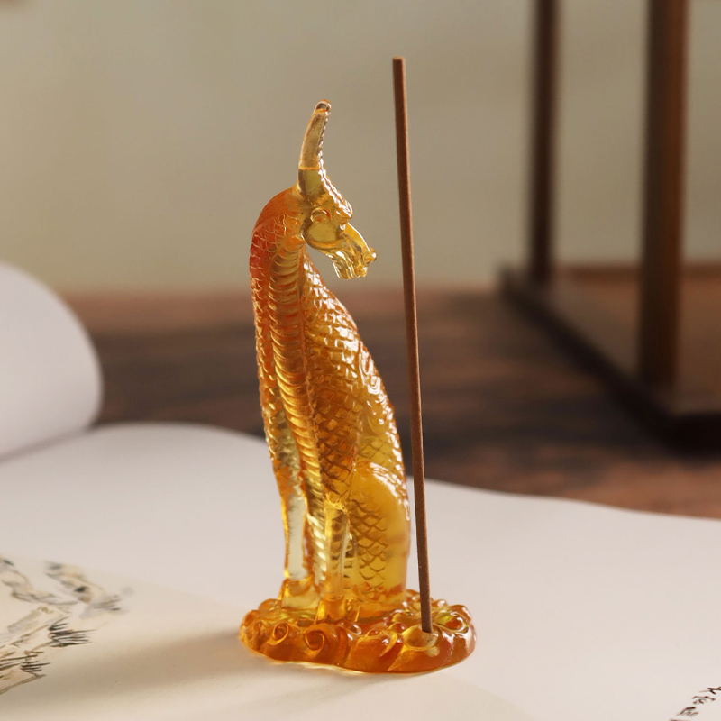 ガラスのキリン線香立て