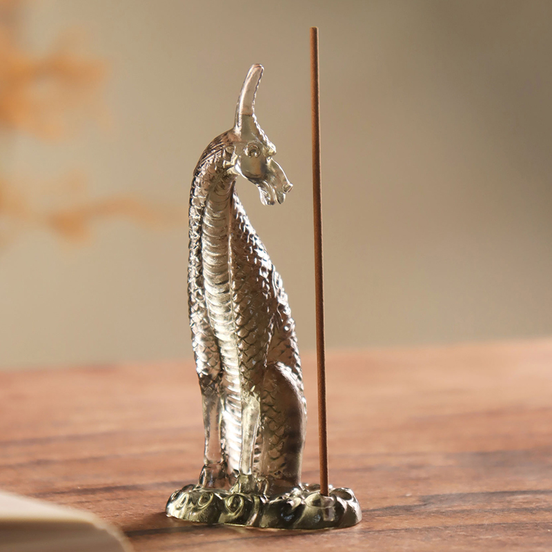 ガラスのキリン線香立て