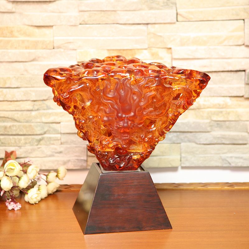 オレンジ色のガラス装飾ランプデスクトップ装飾品
