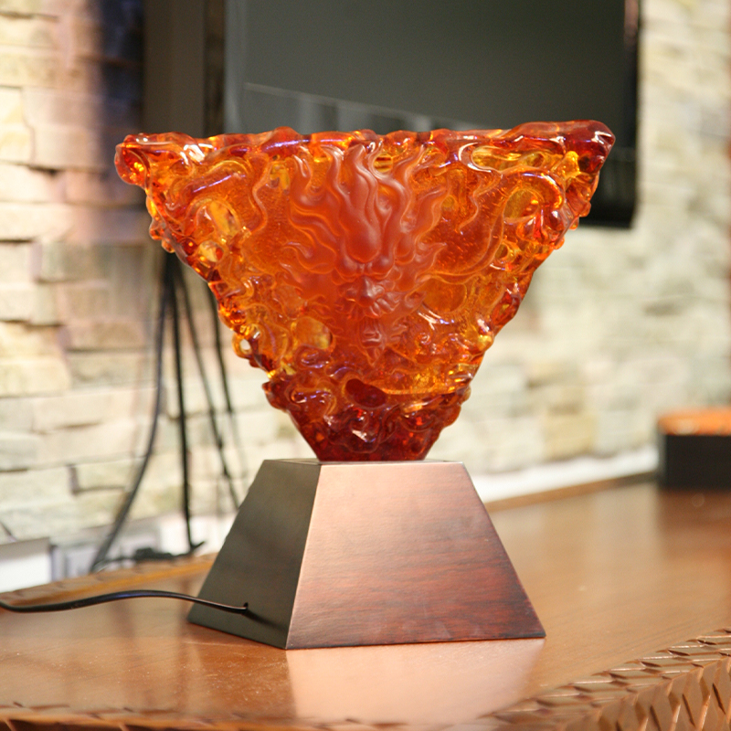 オレンジ色のガラス装飾ランプデスクトップ装飾品