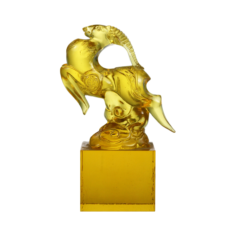 金色透明羊型ガラスクリスタルシール