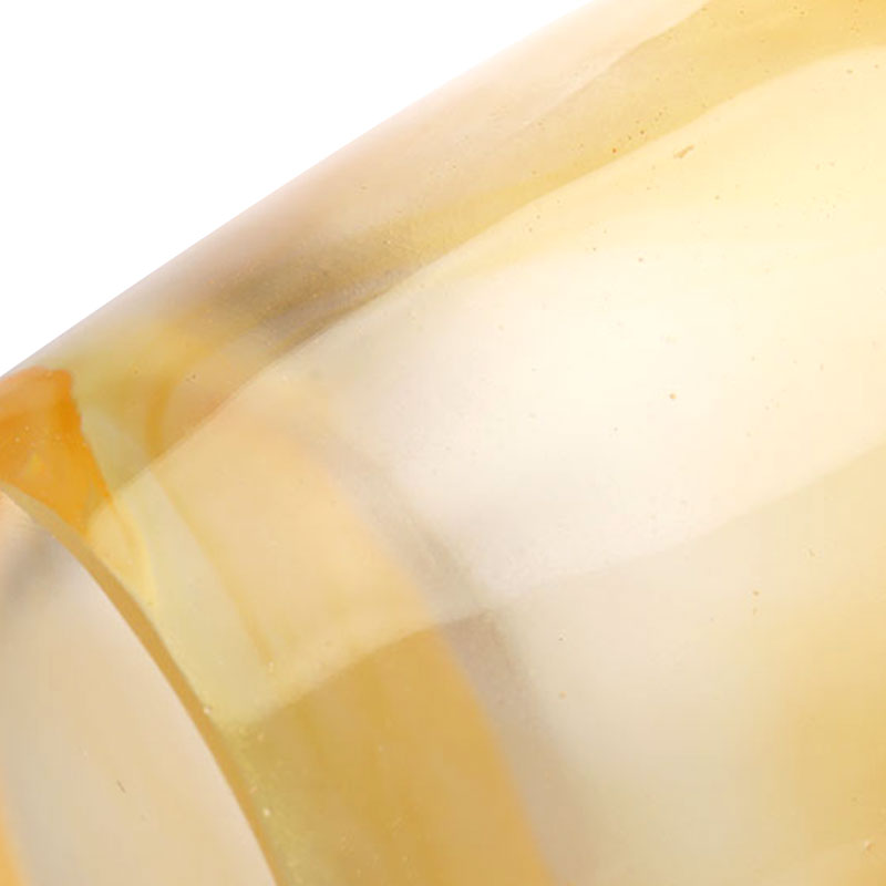 小麦の穂を型押しした琥珀色のガラス花瓶