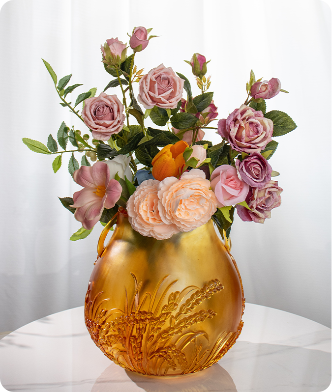 豊作の約束 両手持ちのガラスの器